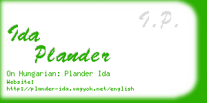 ida plander business card